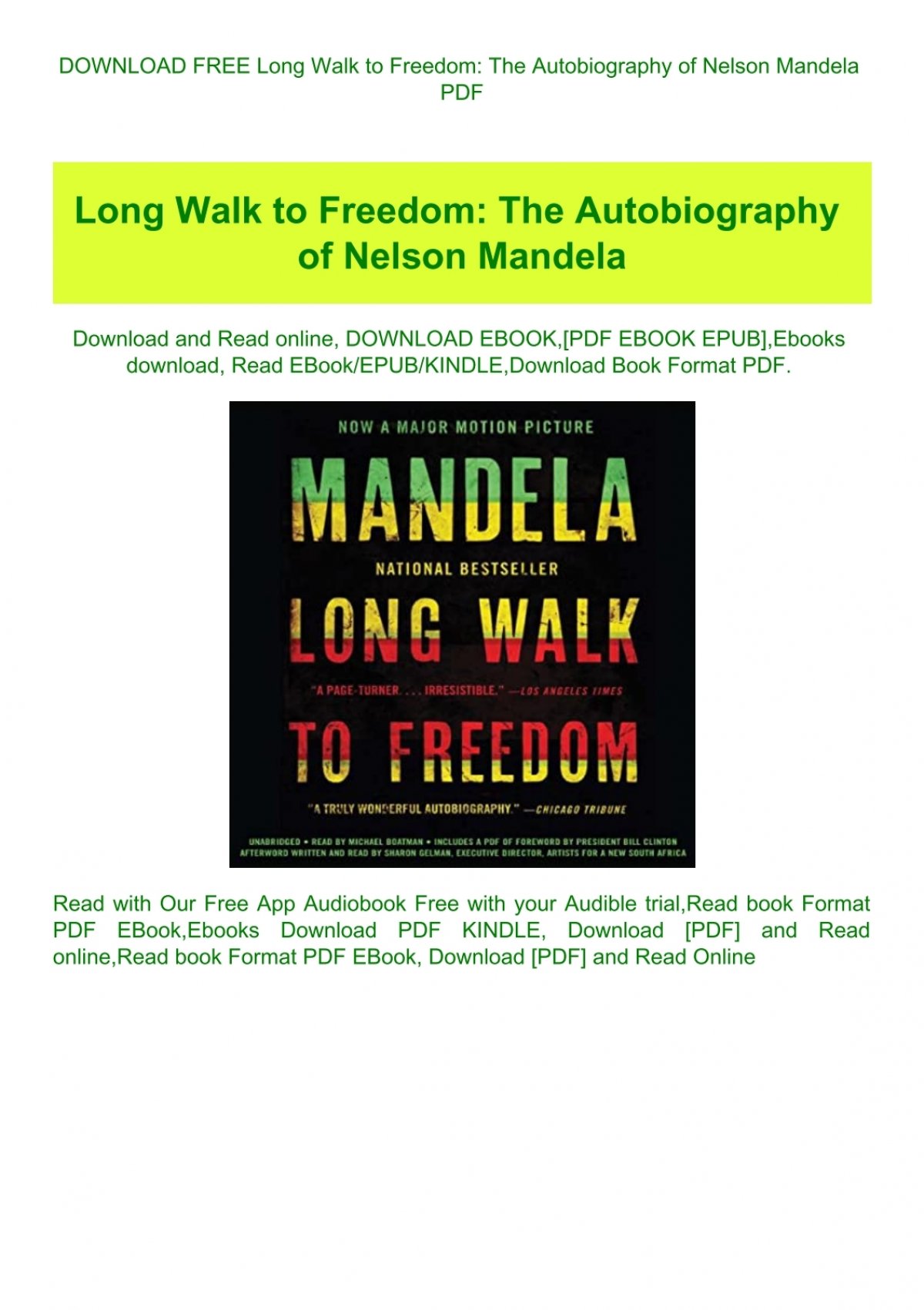 the autobiography of nelson mandela pdf