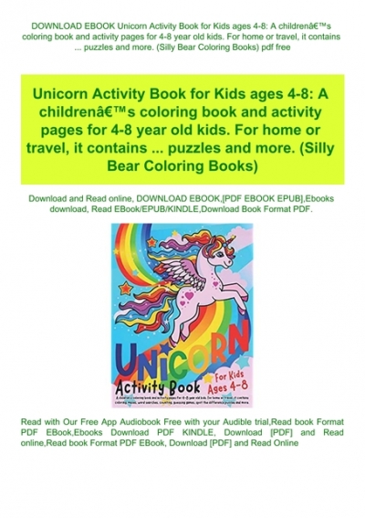 Unicorn Colouring Book Idioma Inglés Silly Bear Colouring Books For Kids ages 4-8 