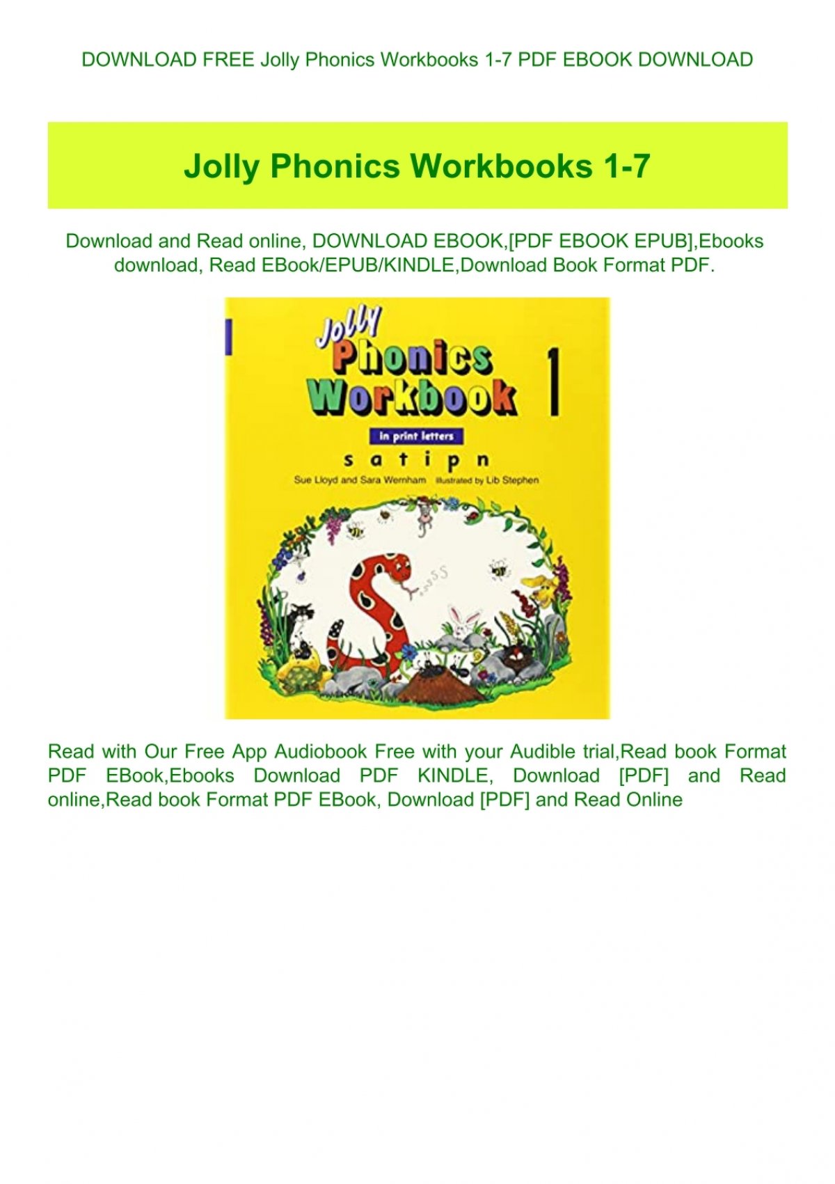 Download Free Jolly Phonics Workbooks 1 7 Pdf Ebook Download