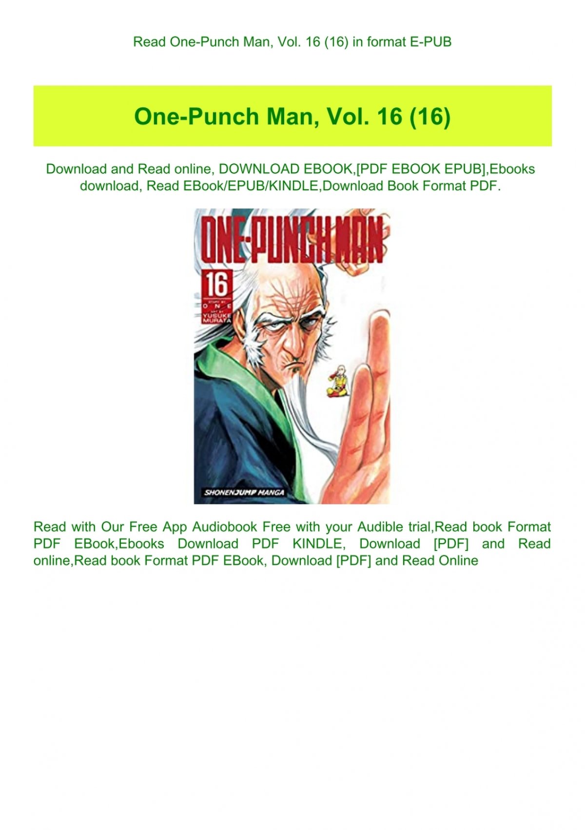 Mangá de One Punch Man completo em pdf para baixar 