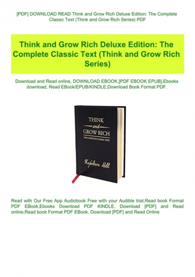 Think and Grow Rich--The Classic Edition PDF Free Download for mac