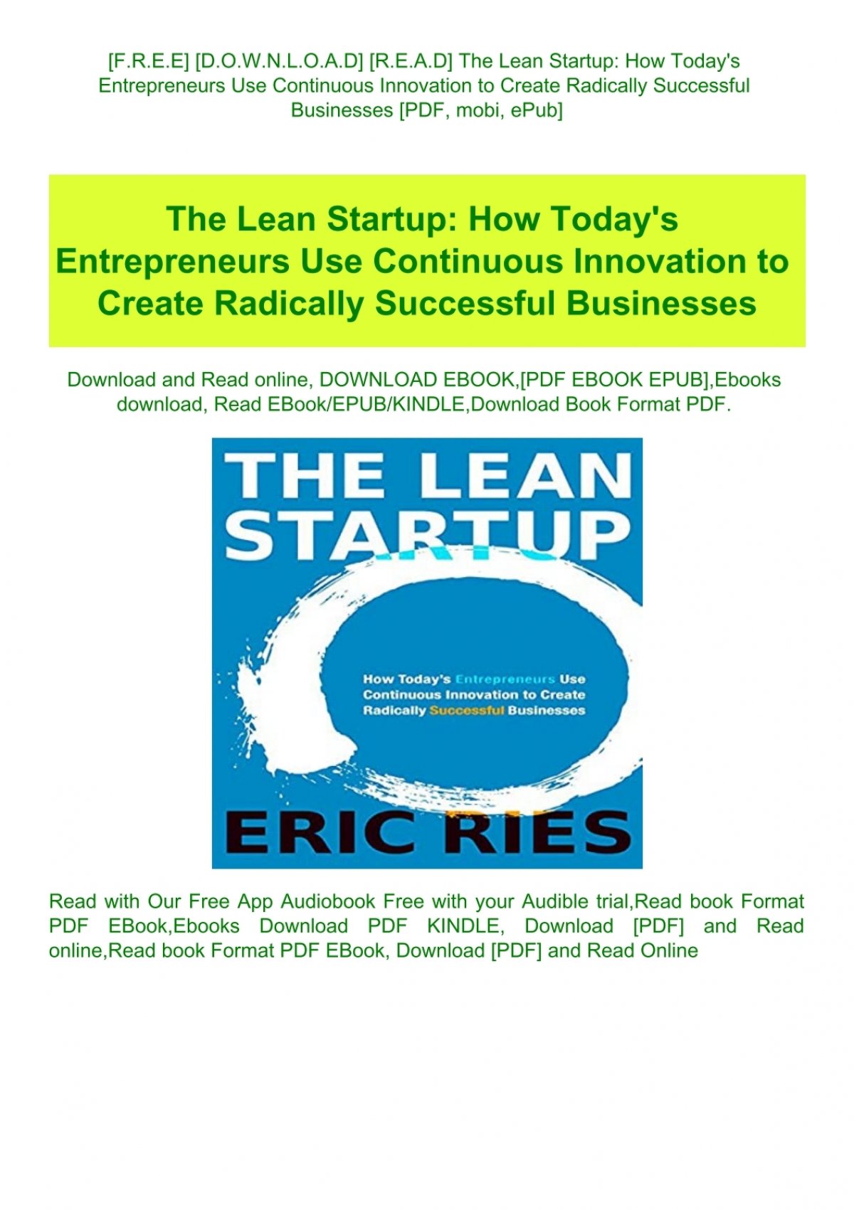 the lean startup pdf download free