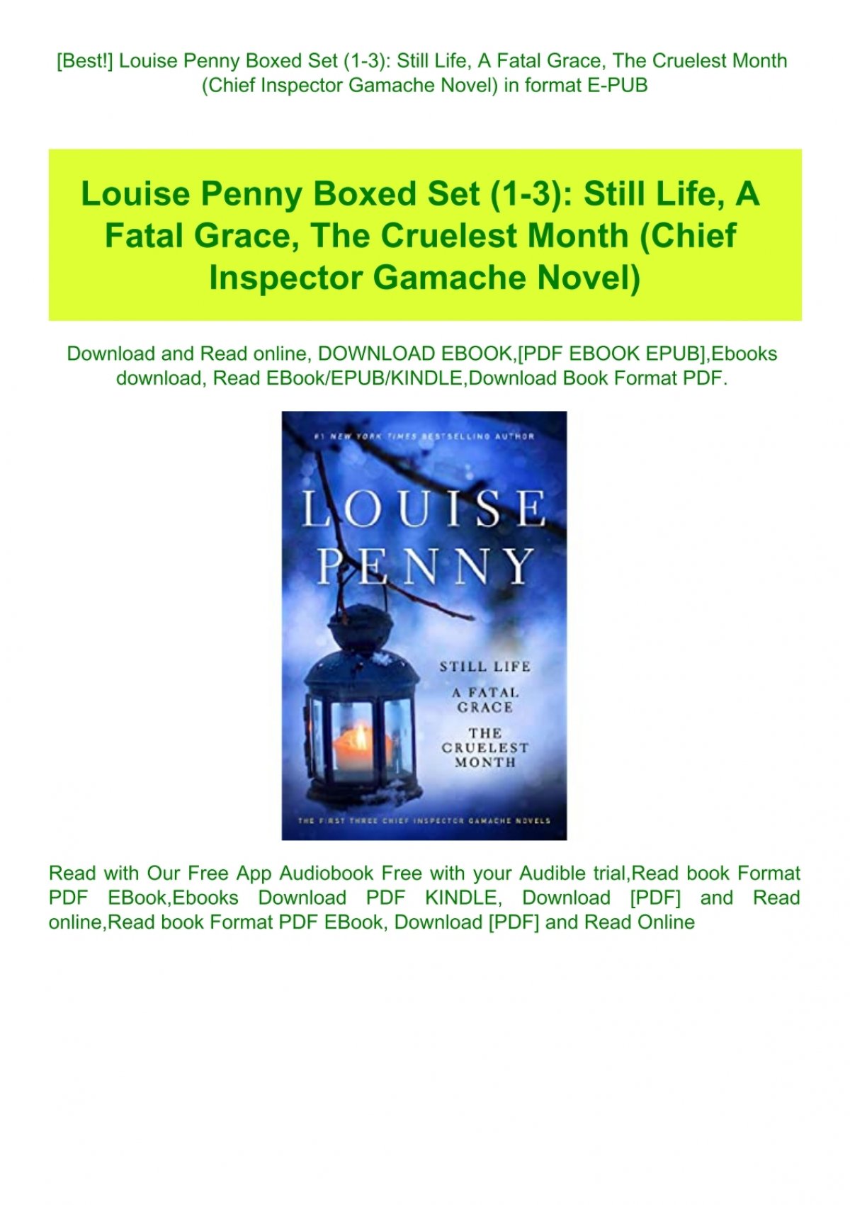 Still Life (Chief Inspector Armand Gamache, #1) by Louise Penny