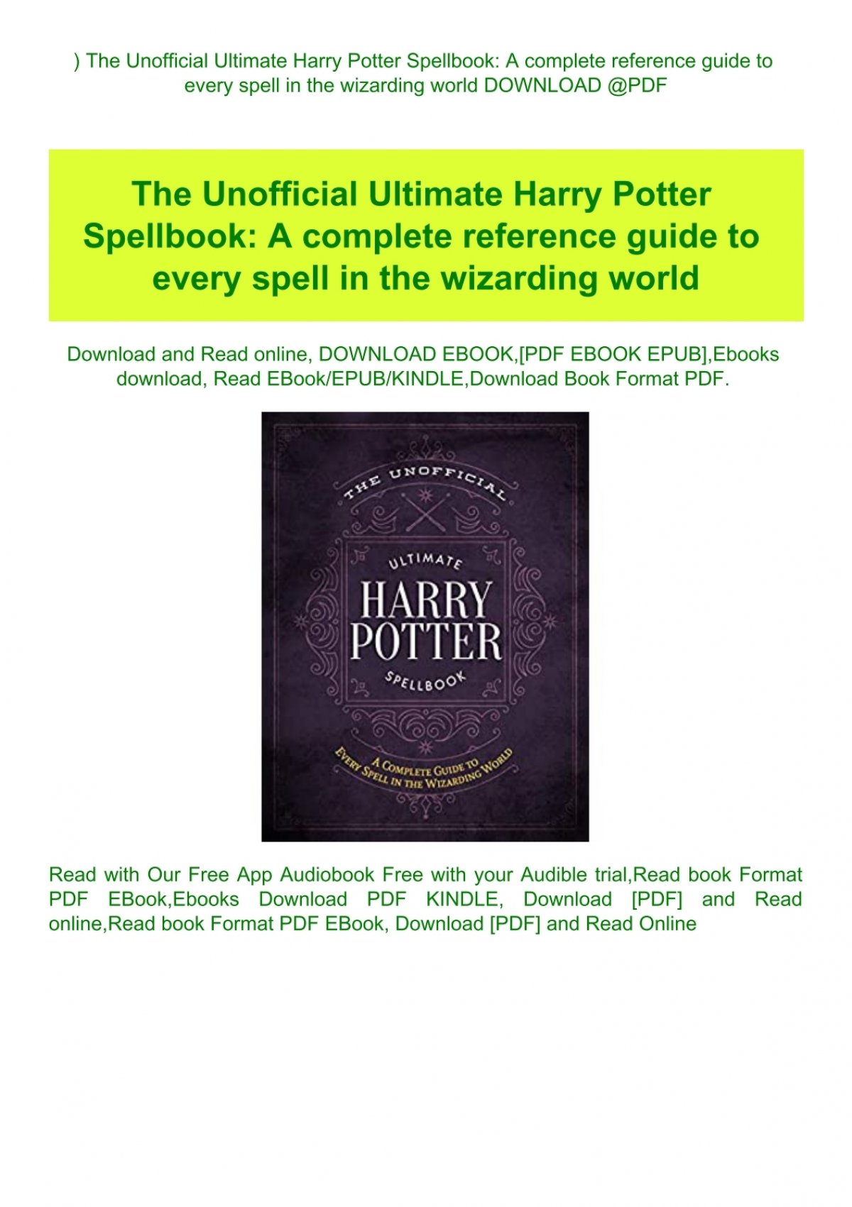 Read The Unofficial Ultimate Harry Potter Spellbook A Complete Reference Guide To Every Spell In The Wizarding World Download Pdf - free roblox 2 guide apk download books reference games and apps