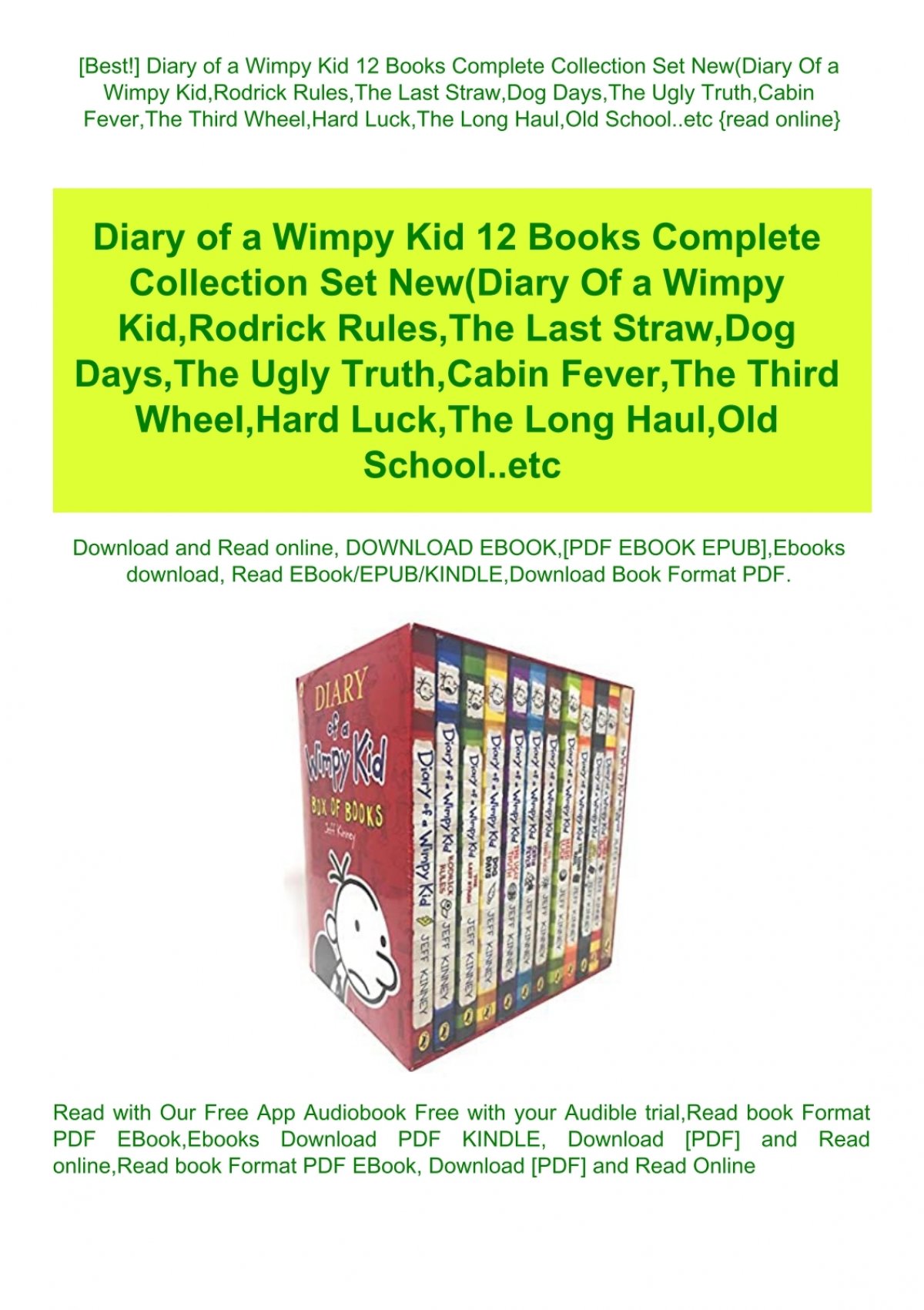 Best Diary Of A Wimpy Kid 12 Books Complete Collection Set New Diary Of A Wimpy Kid Rodrick Rules The Last Straw Dog Days The Ugly Truth Cabin Fever The Third Wheel Hard