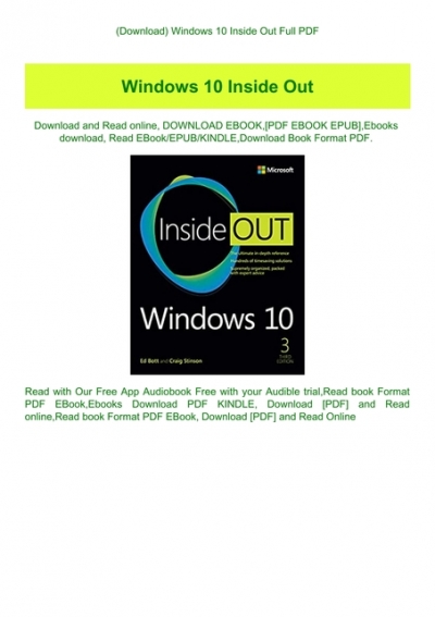Download Windows 10 Inside Out Full Pdf