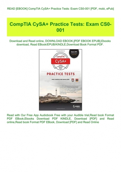 comptia cysa+ practice tests: exam cs0-001 free download