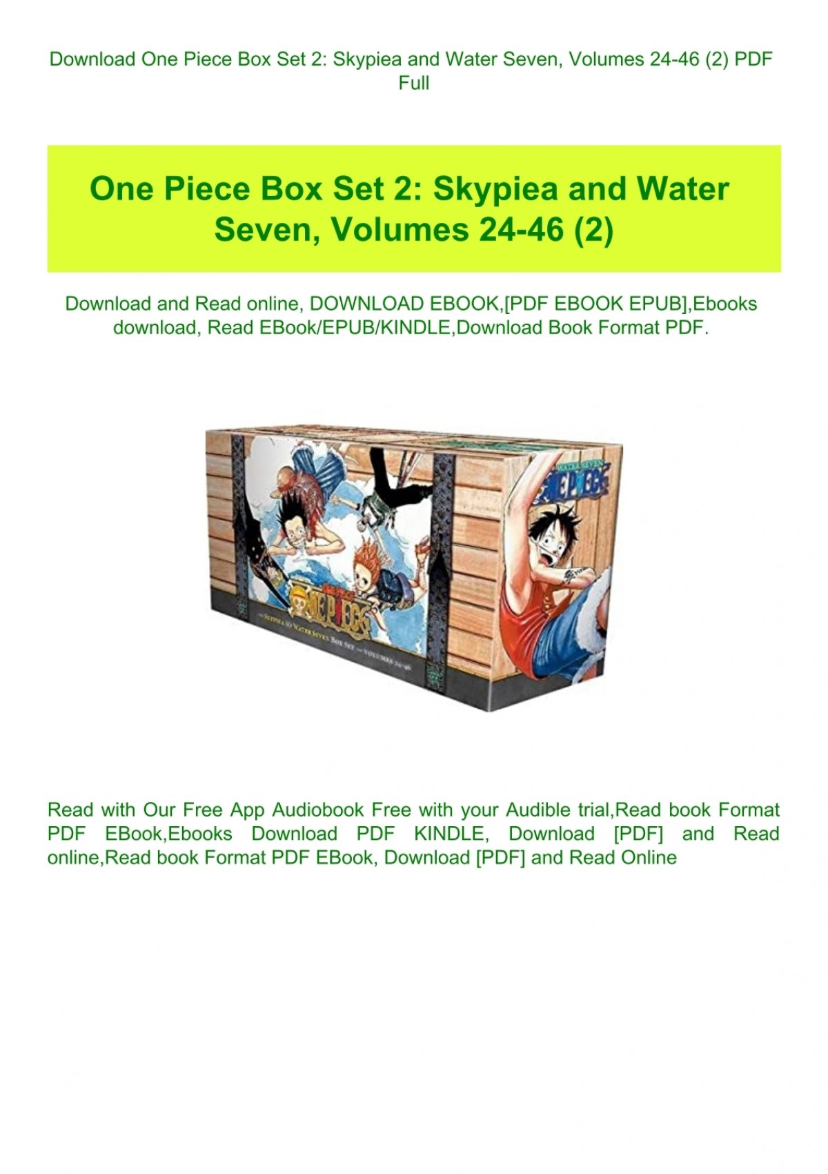 Download One Piece Box Set 2 Skypiea And Water Seven Volumes 24 46 2 Pdf Full