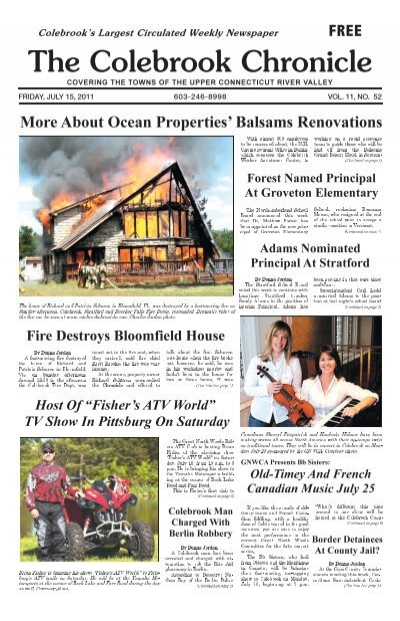 July 15, 2011 - Colebrook Chronicle