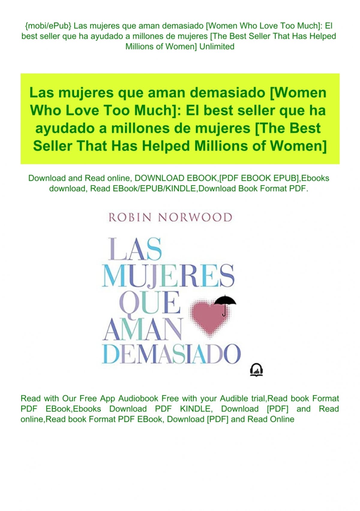 Cartas de las mujeres que aman demasiado eBook by Robin Norwood - EPUB Book