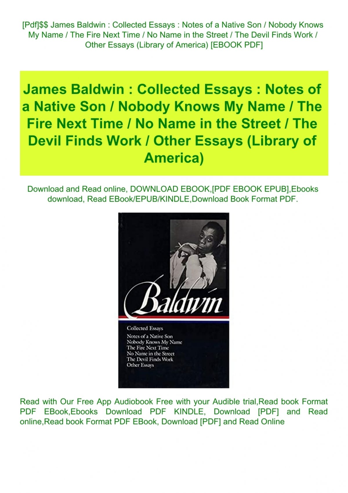 the complete essays of james baldwin