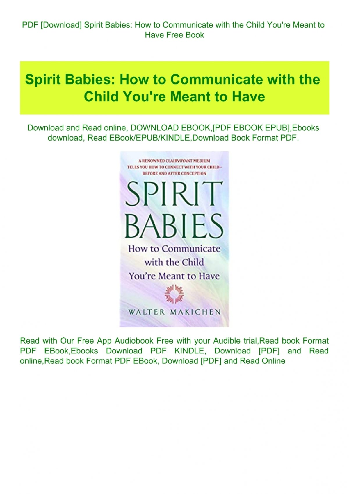 spirit babies book