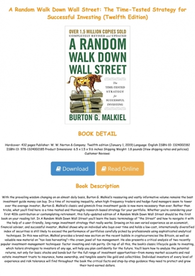 >Free Download A Random Walk Down Wall Street: The Time-Tested 