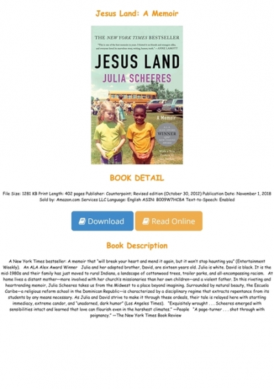 Jesus Land A Memoir Download Free Ebook
