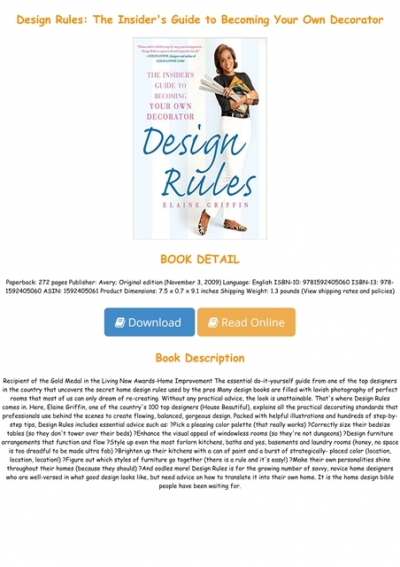 Design rules the insider s guide to becoming your own decorator dieter bohlen