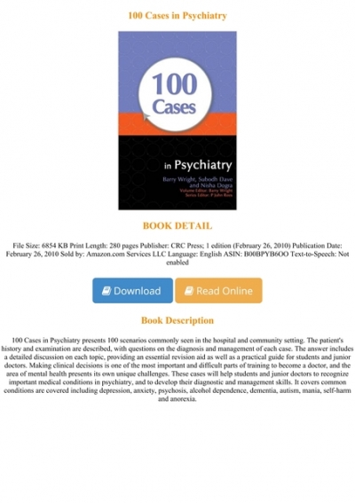 100 cases in psychiatry pdf free download