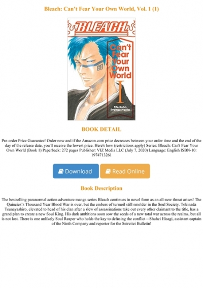 Read Book Pdf Bleach Cana T Fear Your Own World Vol 1 1 For Any Device