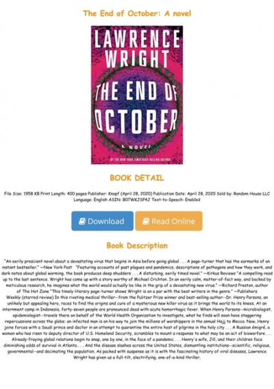 Get The end of october book No Survey