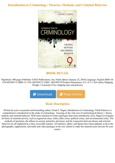 Ebook] Reading Introduction to Criminology: Theories, Methods, and