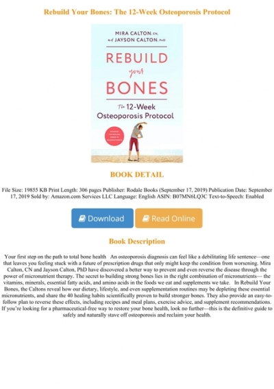 Rebuild Your Bones The 12-Week Osteoporosis Protocol 