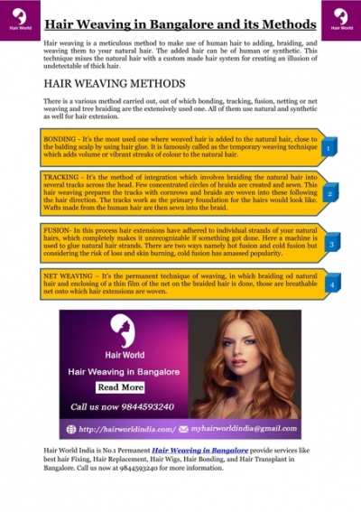 Hair Weaving in Bangalore and its Methods