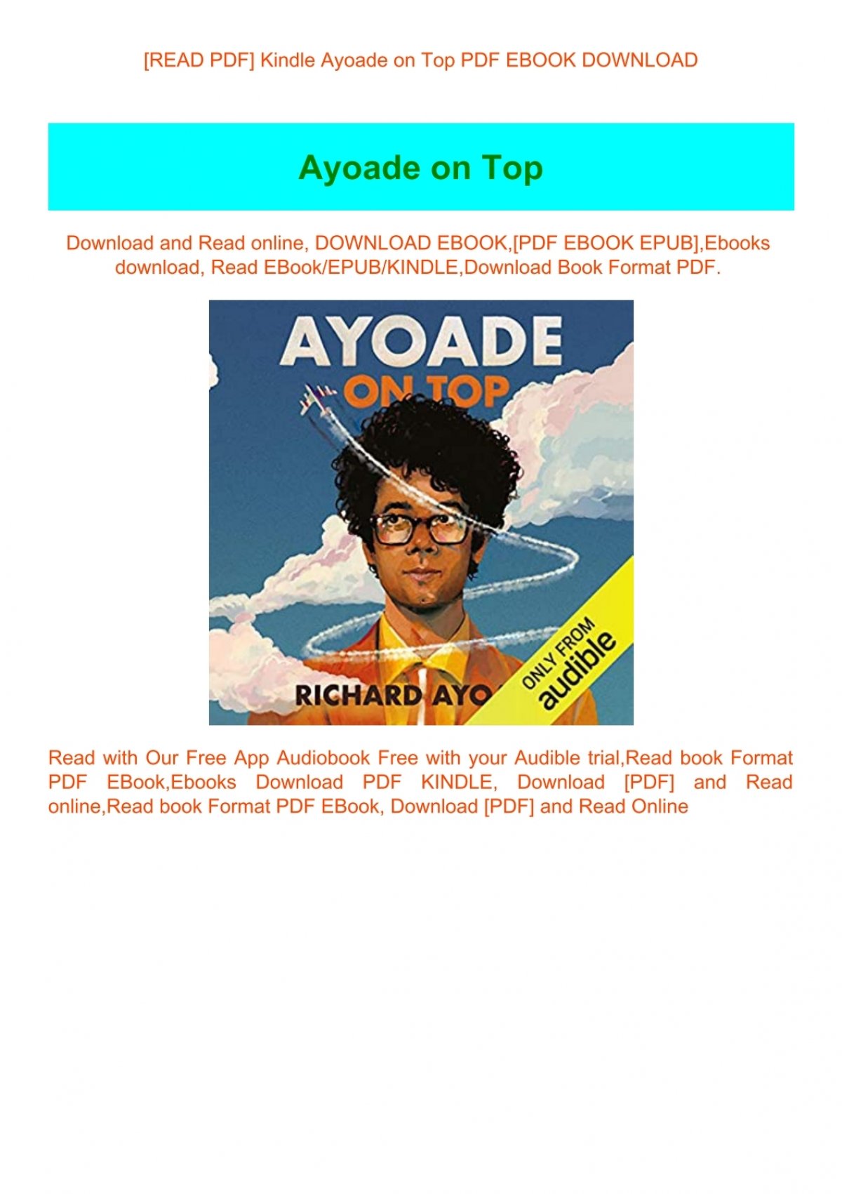 Download Ayoade On Top Unabridged Richard Ayoade Free Books