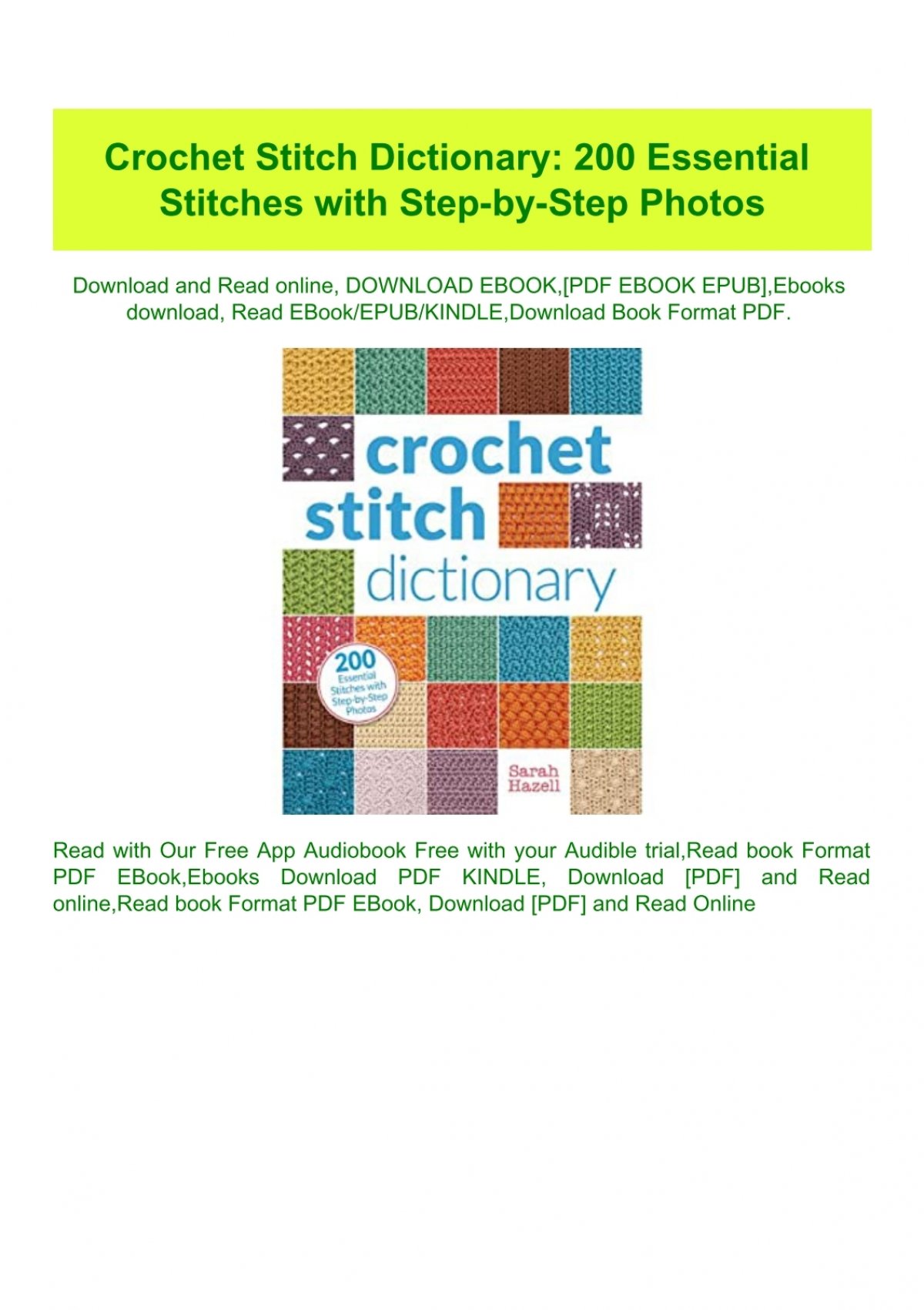 Crochet Stitch Dictionary: 200 Essential Stitches With Step-by-step Photos  