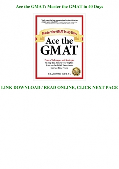 Ace the gmat in 40 days pdf free download adobe pdf suite free download