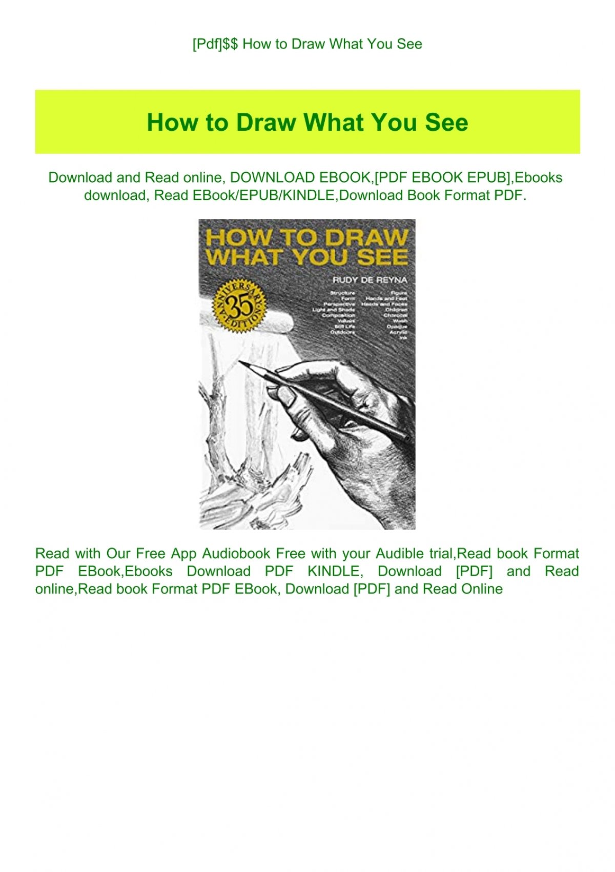 Featured image of post How To Draw What You See Pdf - Draw as you please, and download your pdf when you are done.