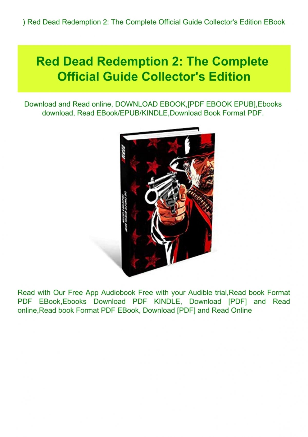 nødvendig trojansk hest bag READ) Red Dead Redemption 2 The Complete Official Guide  Collector&amp;amp;#039;s Edition EBook