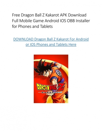 Dragon Ball Z Kakarot Mobile Apk+ Data for Android & iOS