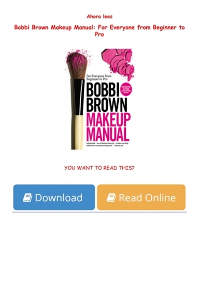 Books Pdf Bobbi Brown Makeup Manual