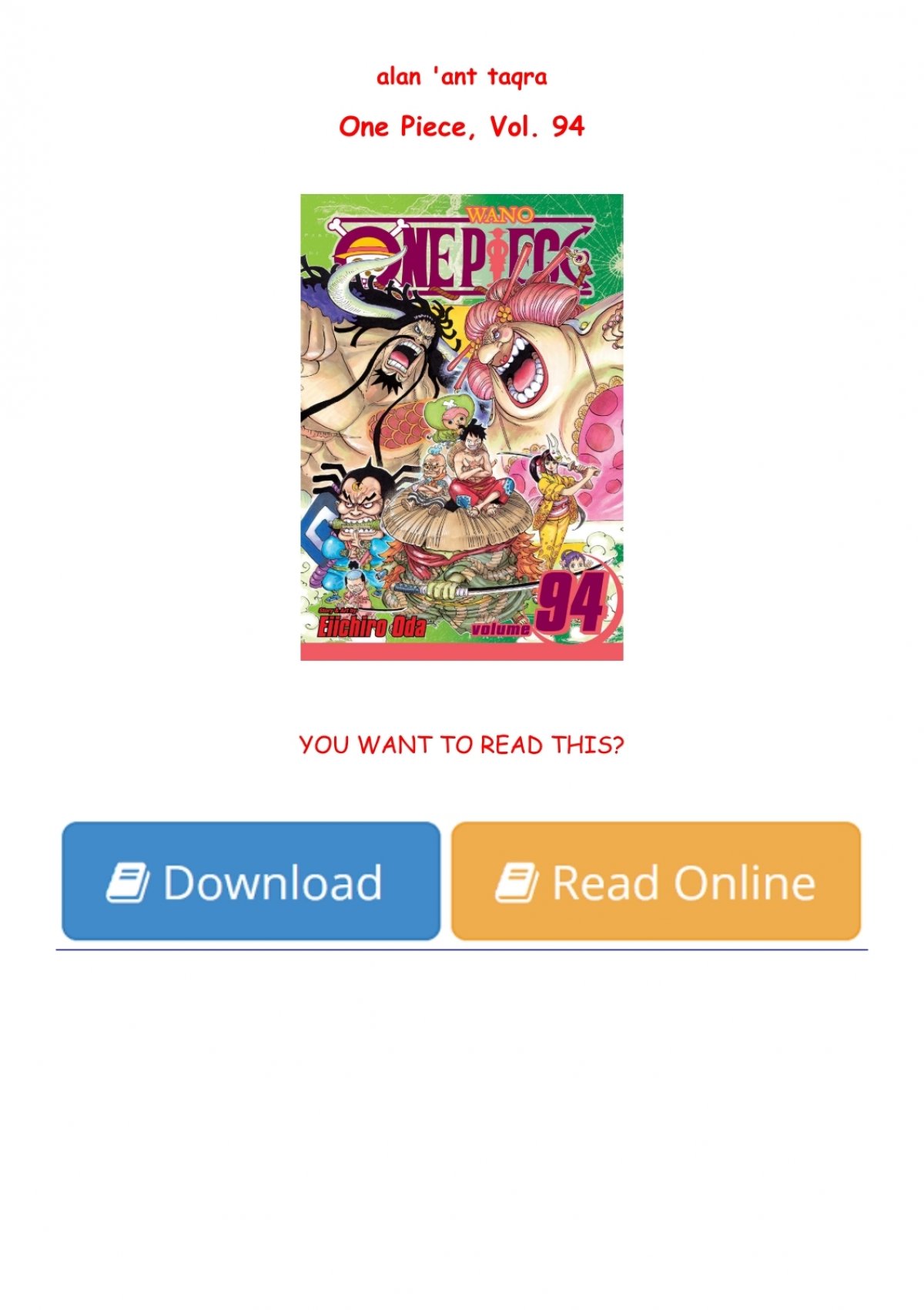 Reads The Pdf One Piece Vol 94