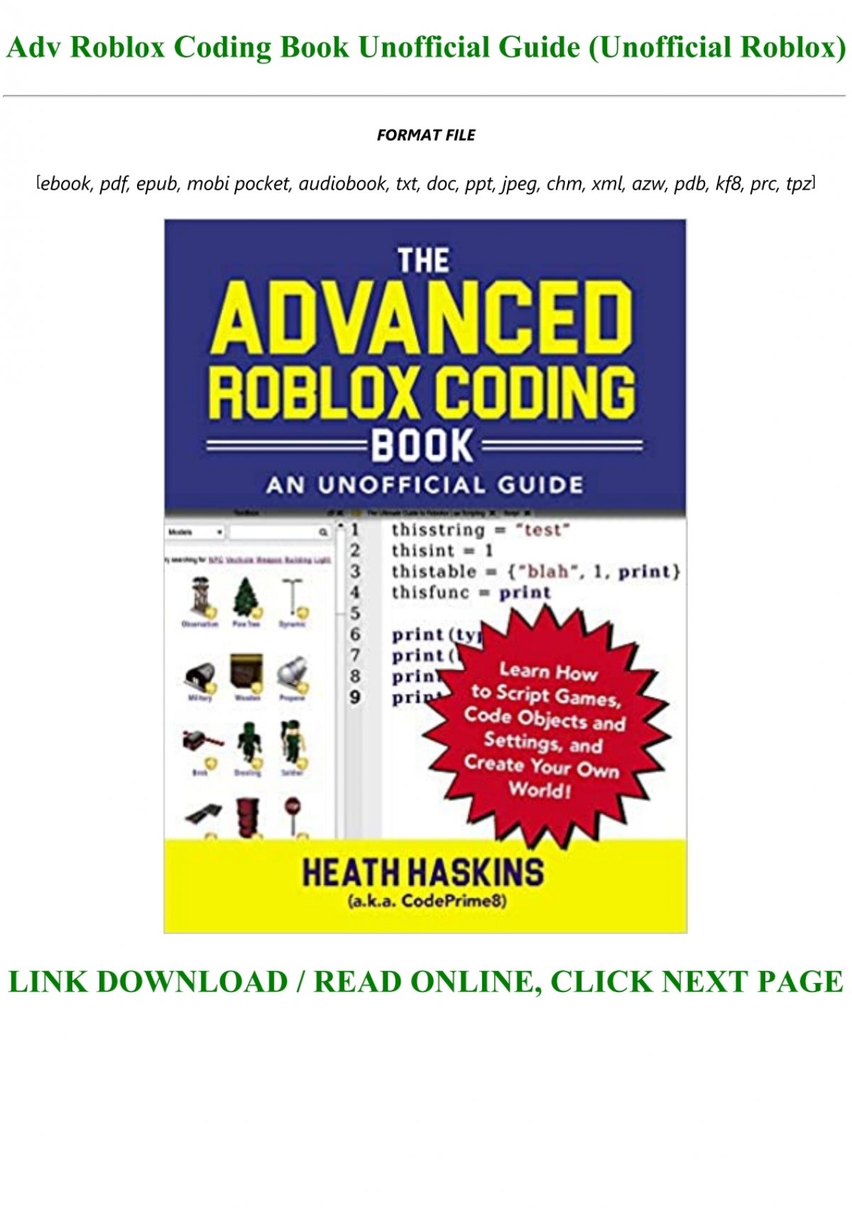 Roblox Book Online