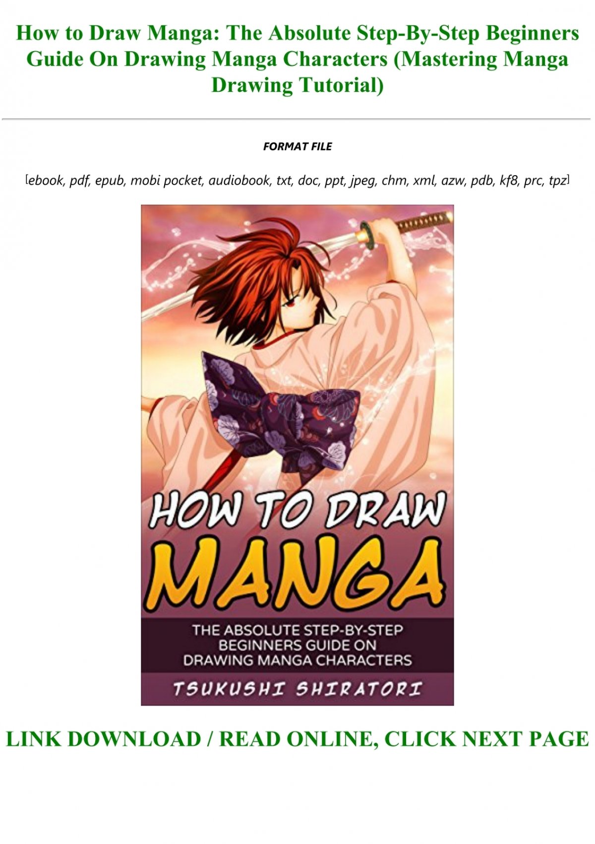 [PDF] How to Draw Manga: The Absolute Step-By-Step Beginners Guide On