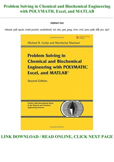 problem solving in chemical and biochemical engineering pdf