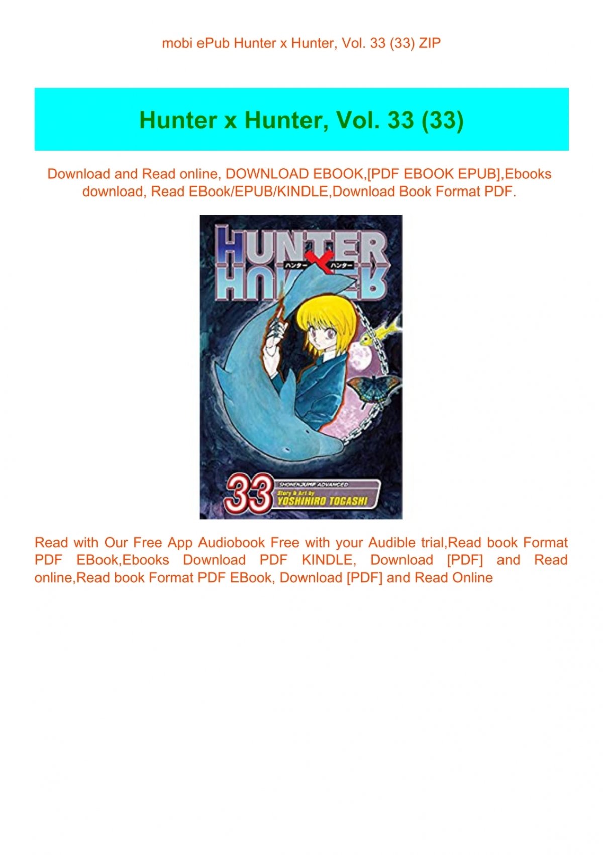 Mobi Epub Hunter X Hunter Vol 33 33 Zip