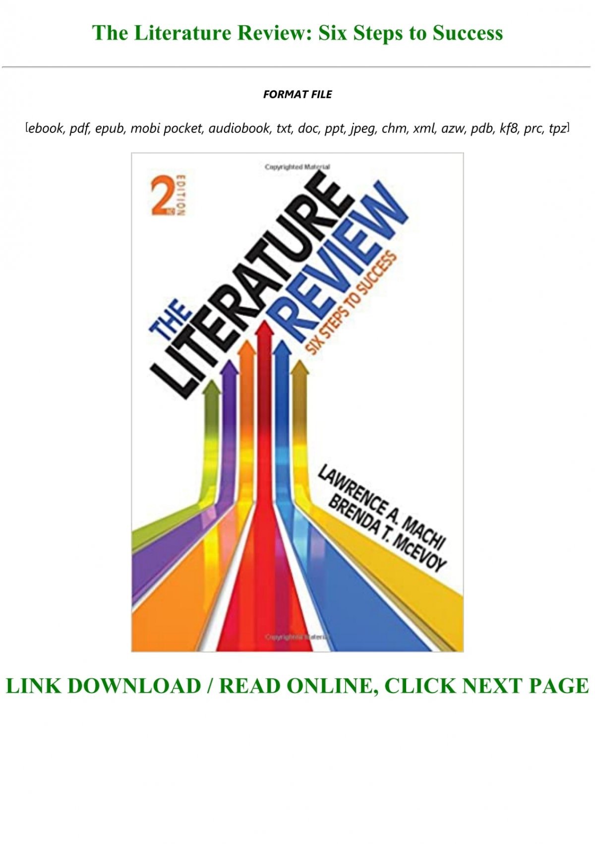 the literature review six steps to success third edition pdf