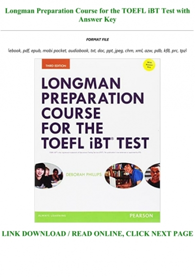 longman preparation course for the toefl ibt test pdf