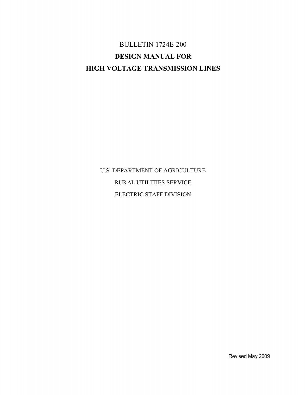 bulletin 1724e-200 design manual for high voltage transmission lines