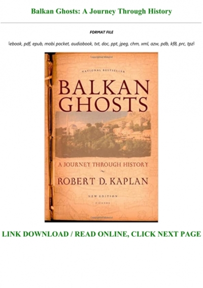 Free Download Balkan Ghosts A Journey Through History Full Books