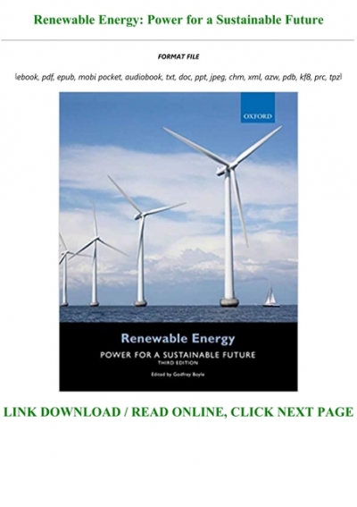 Power for a Sustainable Future Renewable Energy 