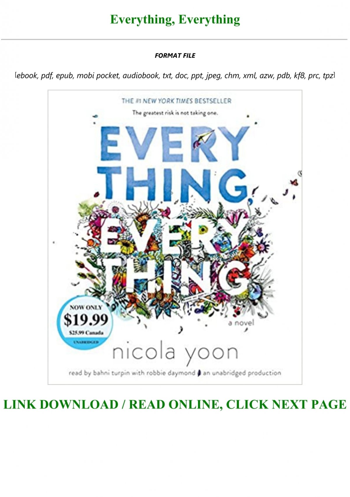 [**Free Download**] Everything, Everything Full-Acces