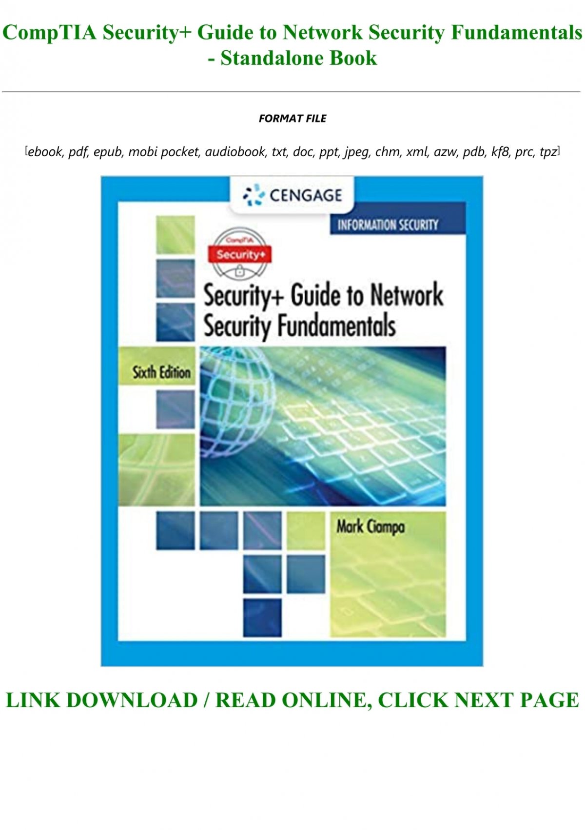 Read Pdf Comptia Security Guide To Network Security Fundamentals Standalone Book Full Pages