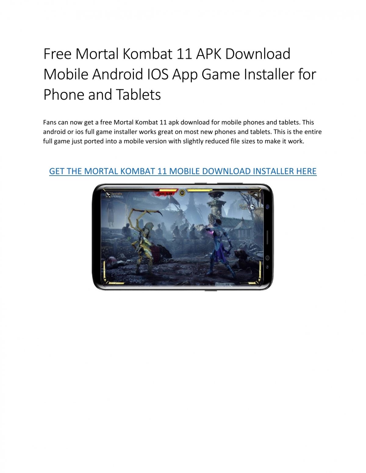 Mortal Kombat 11 Apk + OBB / Data for Android. [April 2019]
