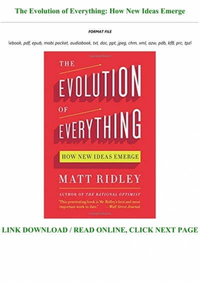 The Evolution Of Everything PDF Free Download