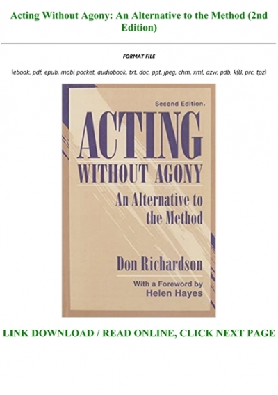 Acting without agony pdf free download adobe pdf creator free download cnet