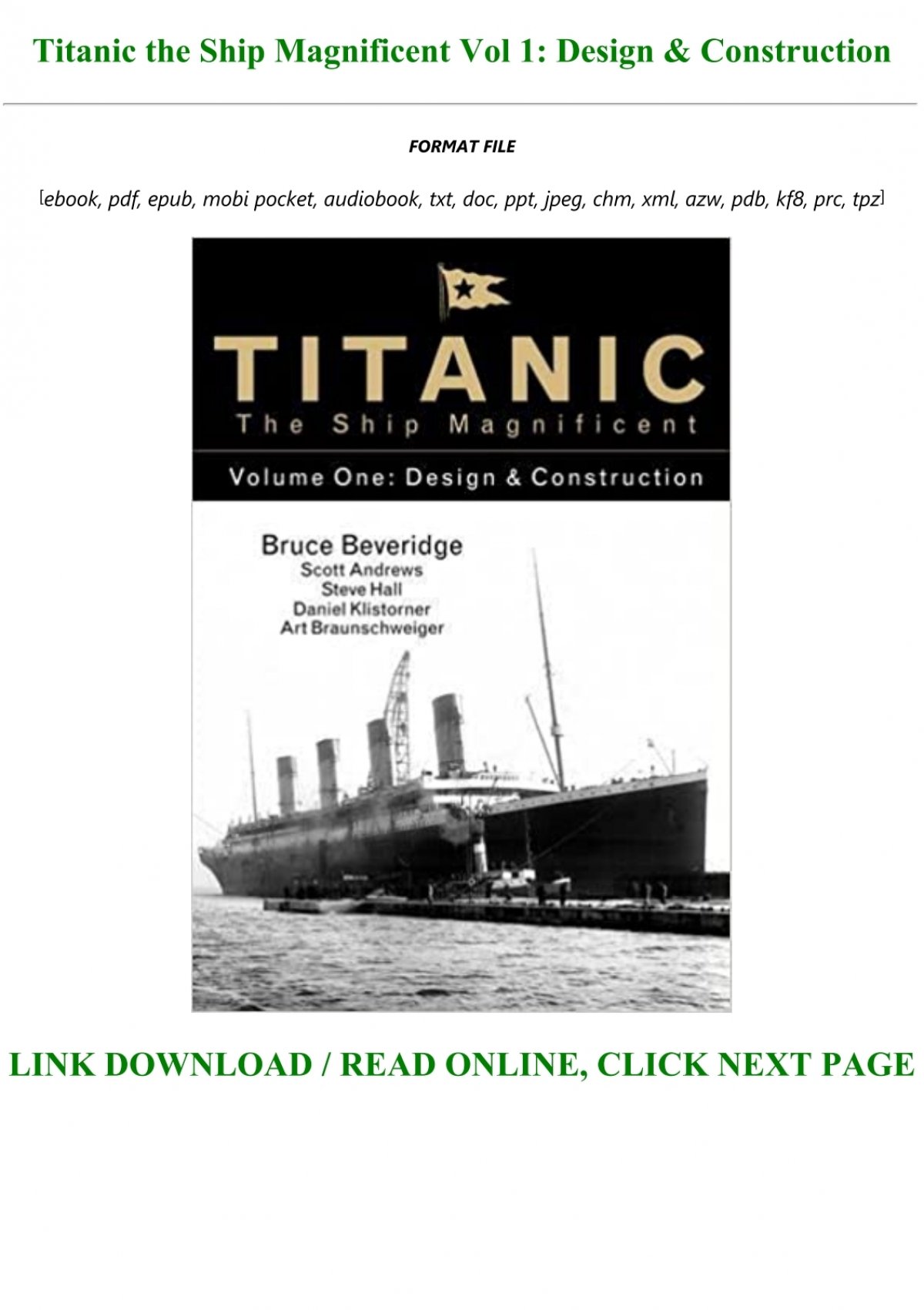 Titanic the Ship Magnific