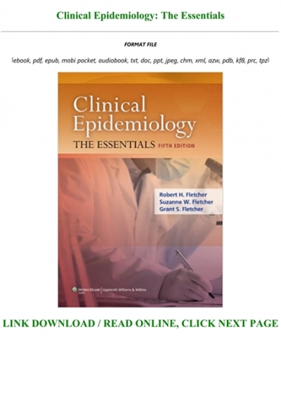 clinical epidemiology the essentials pdf free download