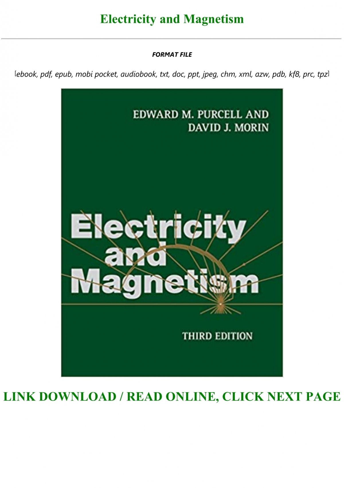 Electricity Magnetism